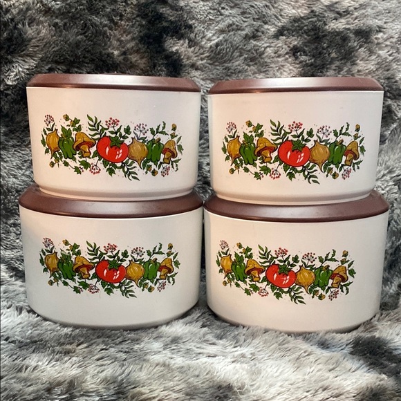 NWOT 4 VINTAGE 70s Spice of Life Canisters with lids Sterilite - Picture 1 of 16